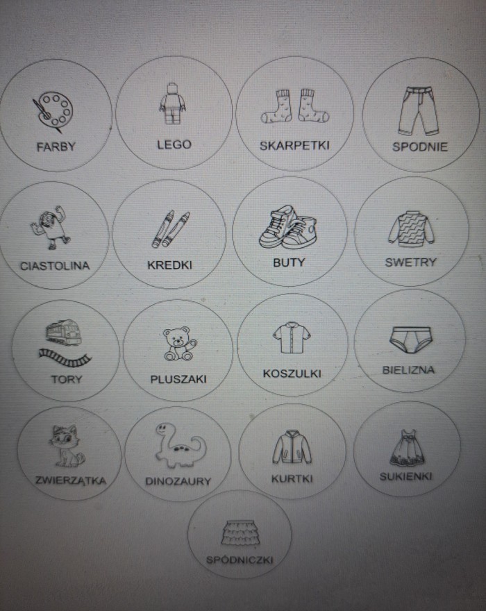 Drewniane tabliczki na pudełka, etykiety na pudełka z zabawkami, plakietki na organizery