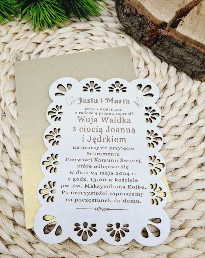 Zaproszenie na Komunię, zaproszenie na Pierwszą Komunię z kielichem