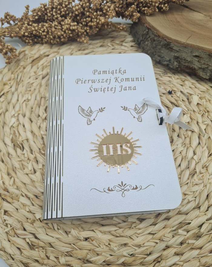 Pamiątka komunijna, pudełko na pieniądze na Komunię