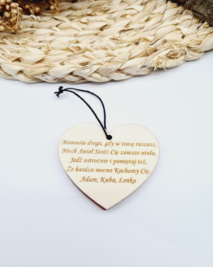 Zawieszka do auta, zawieszka drewniana samochodowa dla mamy, zawieszka personalizowana