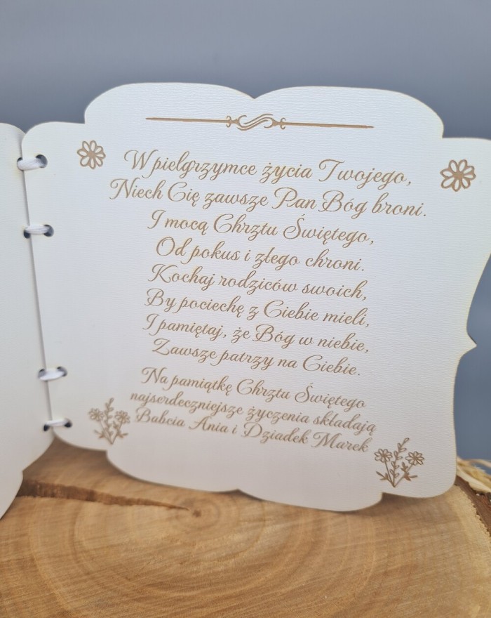 Pamiątka Chrztu Świętego, kartka personalizowana na Chrzest