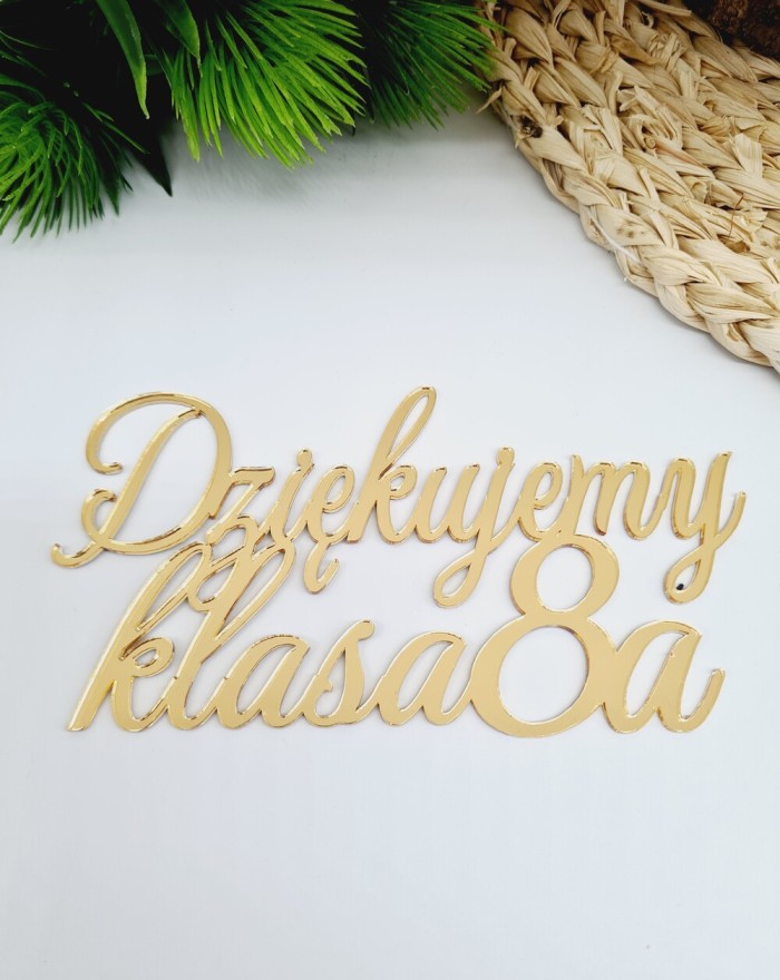 Topper na tort podziękowanie, topper na bok tortu, dziękujemy