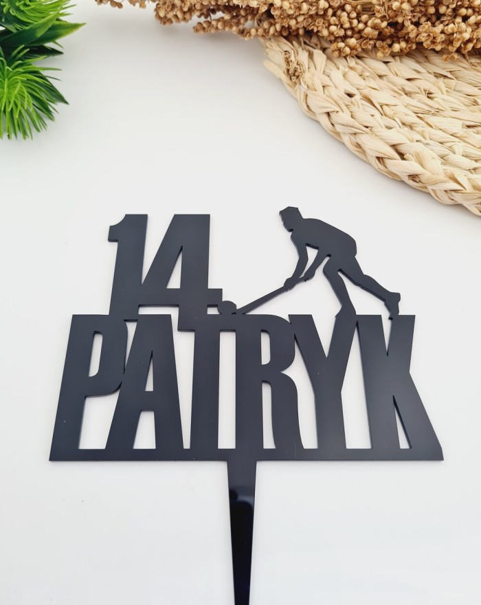 Topper na tort, topper sportowca, topper hokej