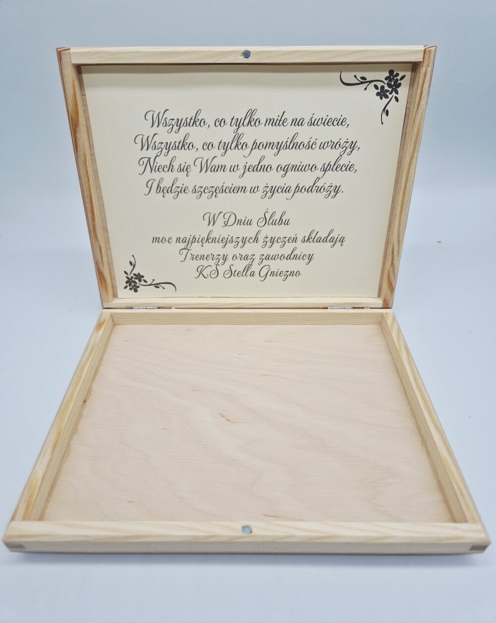 Pudełko na merci na Ślub, pamiątka Ślubu, drewniane personalizowane pudełko na Ślub