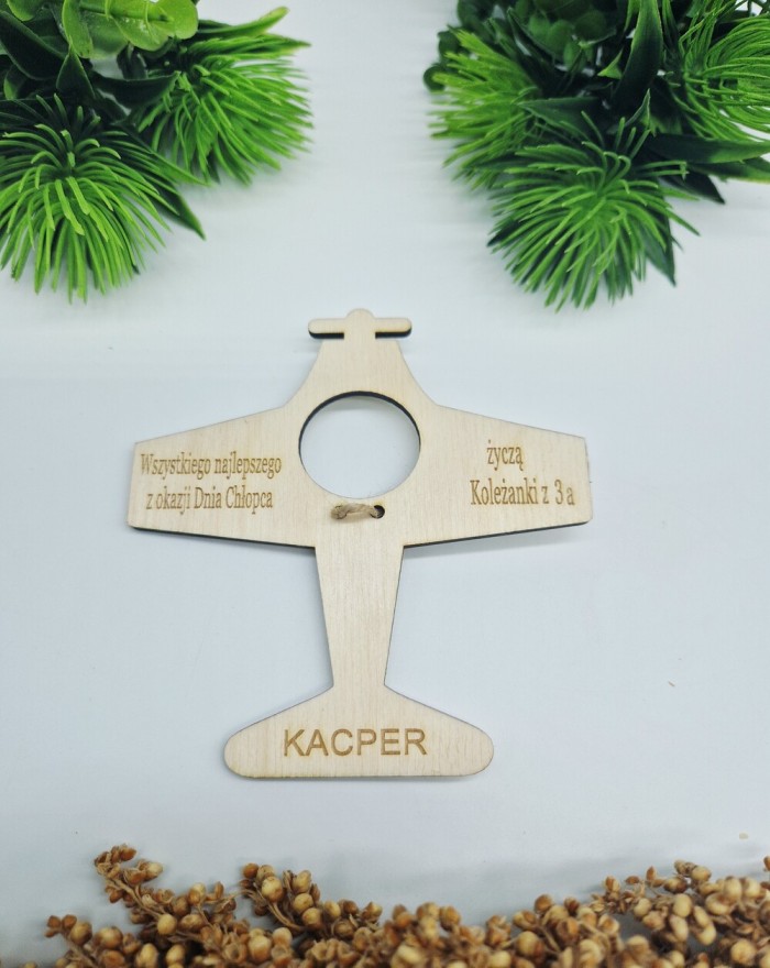 Samolot na lizaka, upominek personalizowany Dzień Chłopca