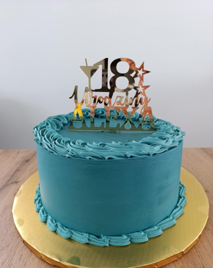 Topper na tort na urodziny, topper z plexi, personalizowany wiek+imię