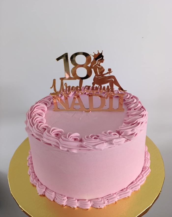 Topper na tort na urodziny, topper z plexi, personalizowany wiek+imię