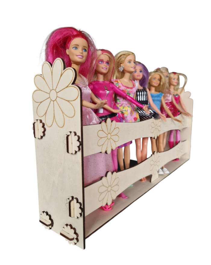 Organizer na lalki barbi, półka na lalki, drewniany organizer ze sklejki