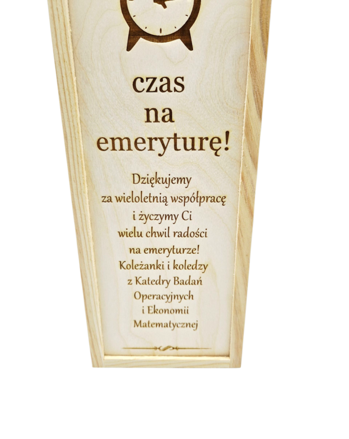 Skrzynka na wino, alkohol, prezent na emeryturę, personalizowana skrzynka