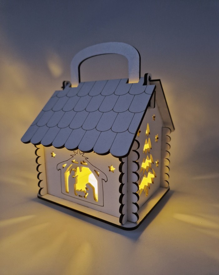Lampion adwentowy na Roraty - otwierany, ze światełkiem LED