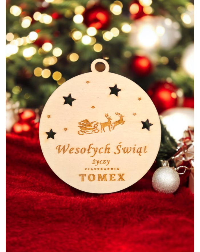 Bombka drewniana dla firm