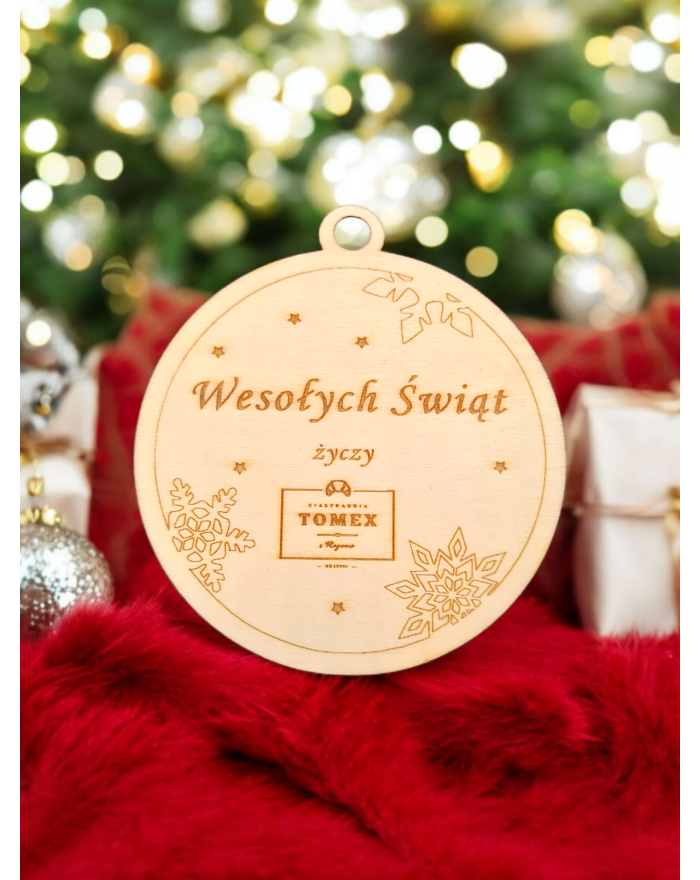 Bombka drewniana dla firm