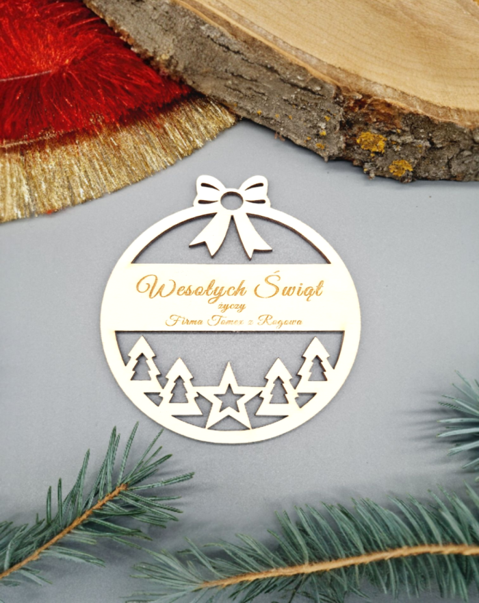 Bombka drewniana dla firm