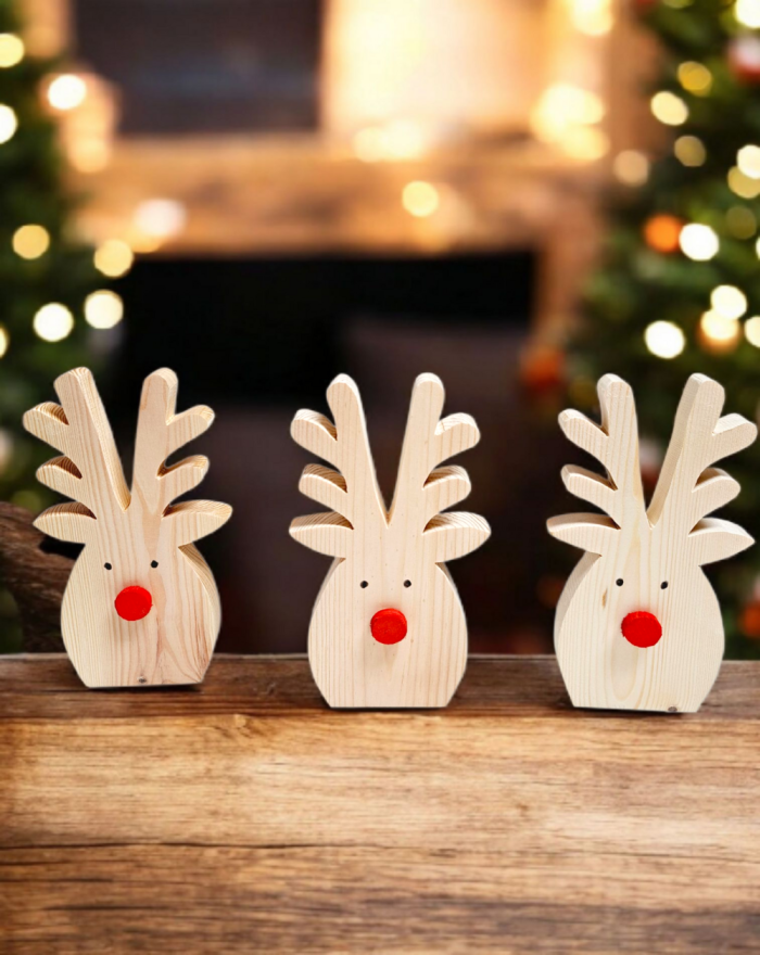 Reniferki drewniane