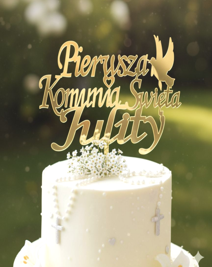 Topper na Komunię ze złotej...