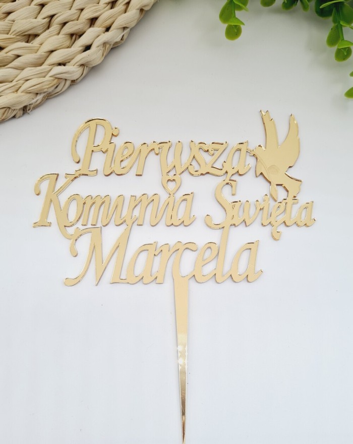 Topper na Komunię ze złotej...
