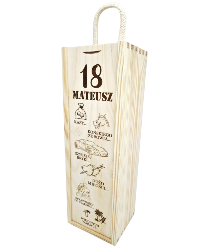 Drewniana skrzynka na wino...