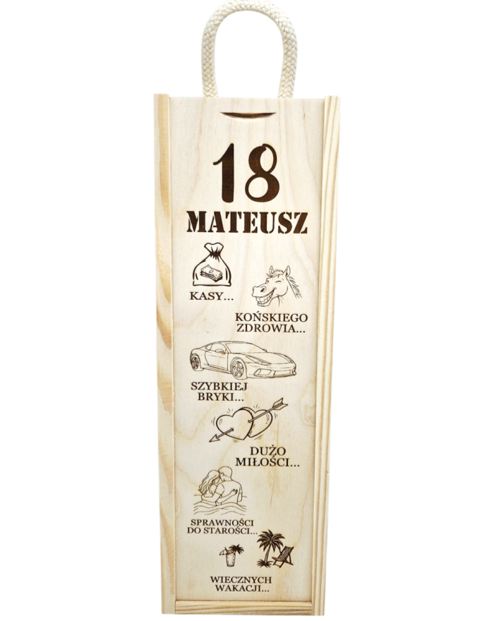 Drewniana skrzynka na wino...