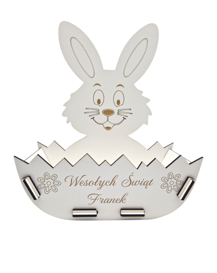 Koszyczek Wielkanocny na Cukierki ZAJĄC + IMIĘ Grawer