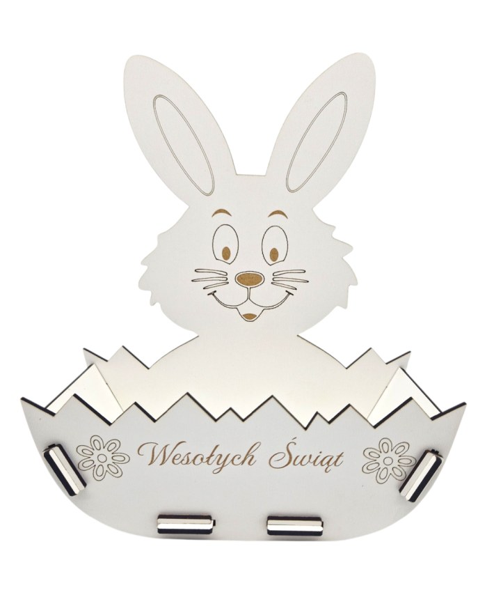 Koszyczek Wielkanocny na Cukierki ZAJĄC + IMIĘ Grawer