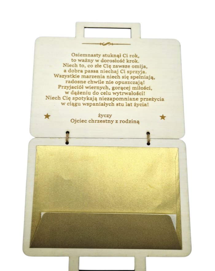 Kartka na 18 urodziny, kartka walizka, pamiątka na urodziny