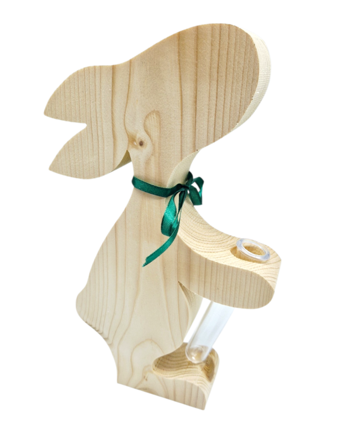Zajączek drewniany z fiolką...