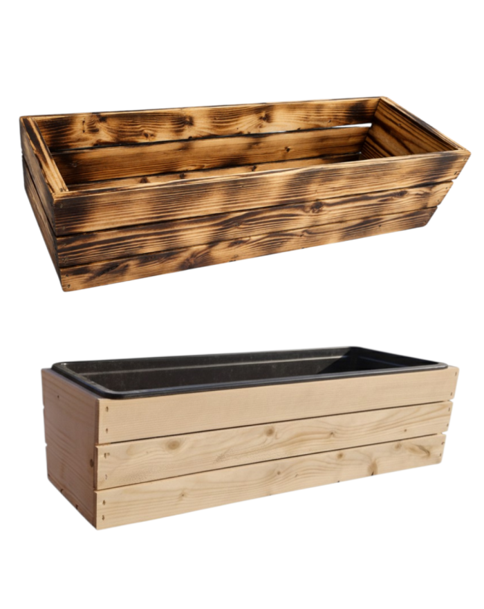 Doniczka Drewniana 51cm Skrzynka + Wkład na Kwiaty