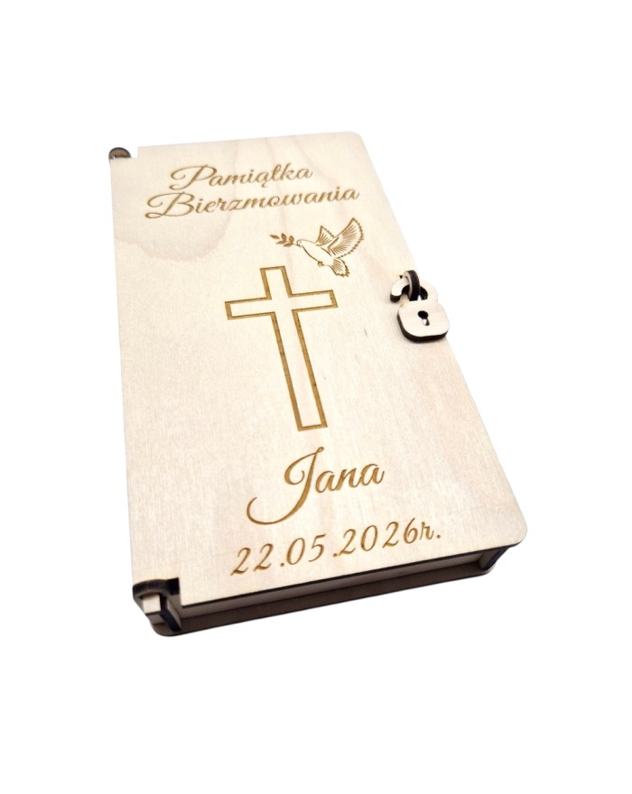 Pamiątka Bierzmowania Pudełko Grawer Życzenia Imię