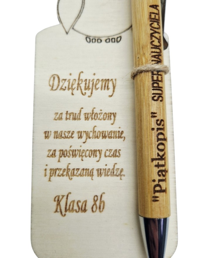 Zakładka do książki z grawerem, upominek dla nauczyciela, ucznia