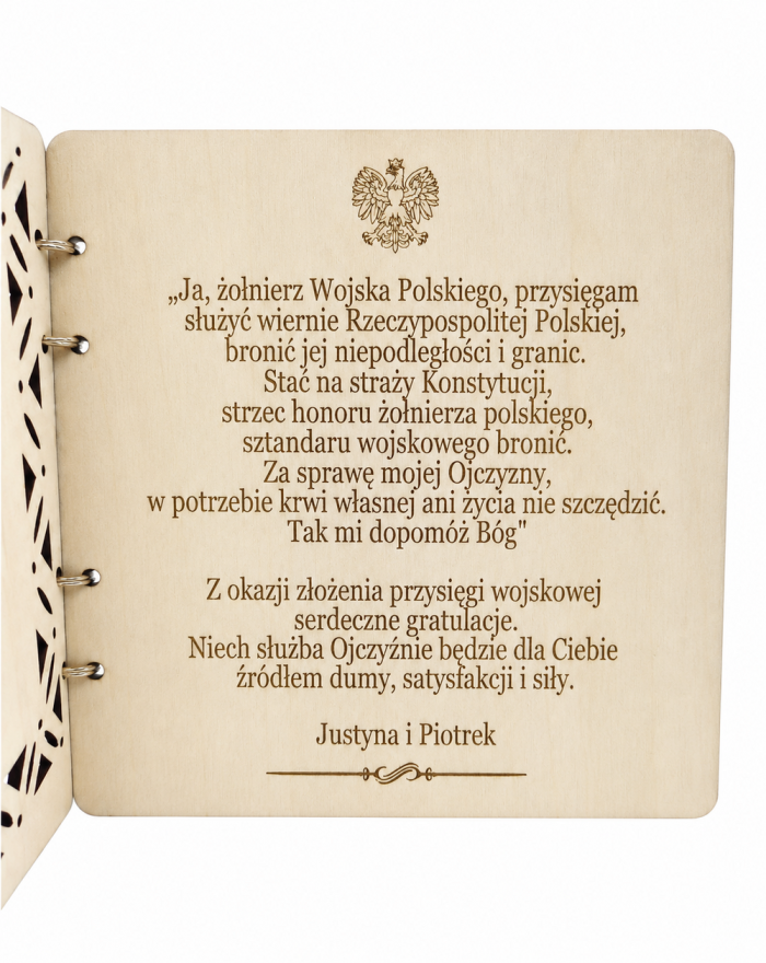 KARTKA na Przysięgę Wojskową PAMIĄTKA Gratulacje Wojsko Żołnierz