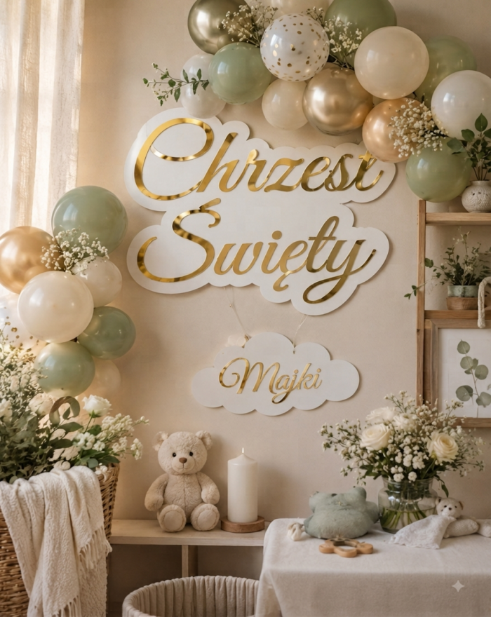 Napis Chrzest Święty + Imię...