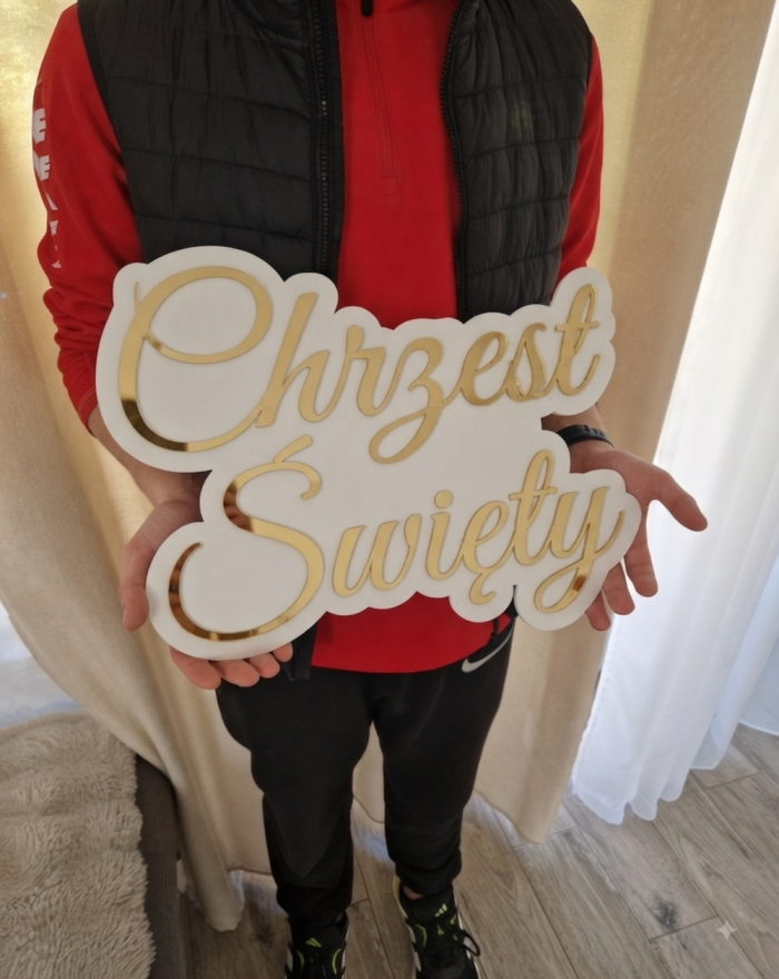 Napis Chrzest Święty + Imię...