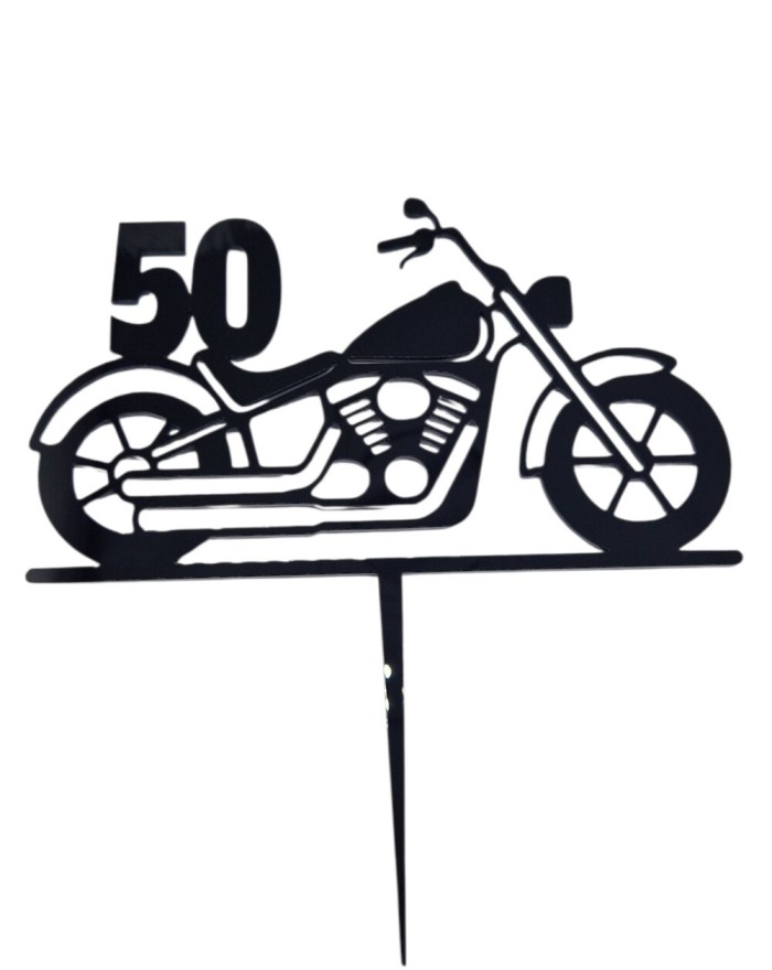Topper na tort Motocykl Harley z cyfrą – Personalizowany wiek
