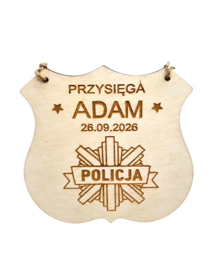 Kartka na przysięgę ślubowanie policjanta Pamiątka Ślubowania z grawerem