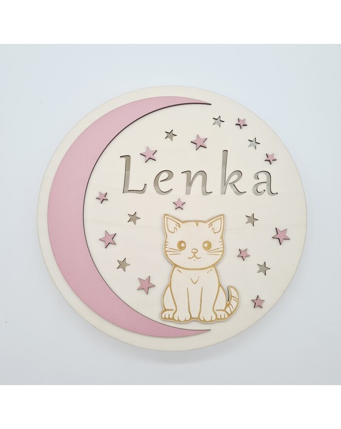 Lampka nocna, pokój dziecka, kotek