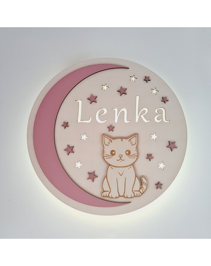 Lampka nocna, pokój dziecka, kotek