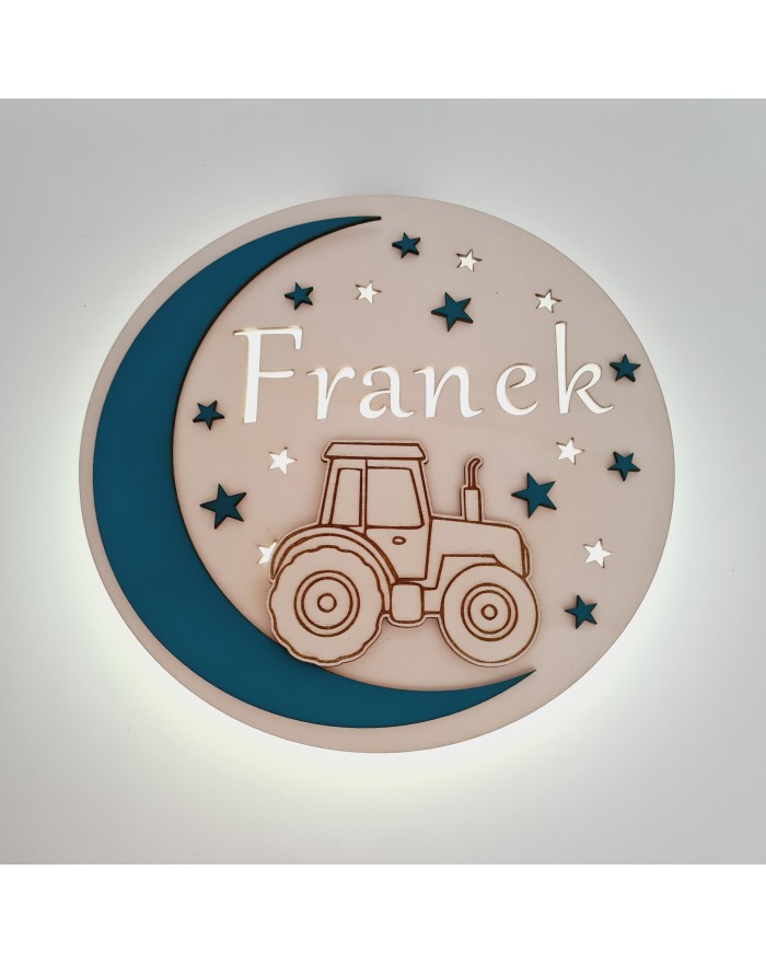 Lampka nocna, pokój dziecka, traktor