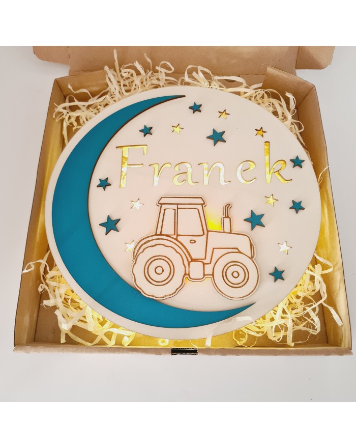 Lampka nocna, pokój dziecka, traktor
