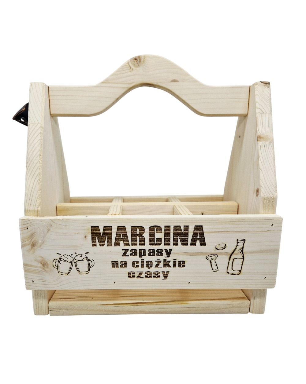 Co kupić mężczyźnie na prezent? Pomysł na Marcinki - skrzynka na piwo z grawerem.