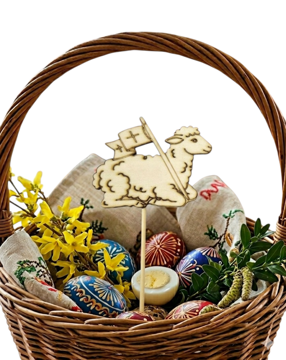 Drewniany baranek wielkanocny, serce Twojego koszyczka 
